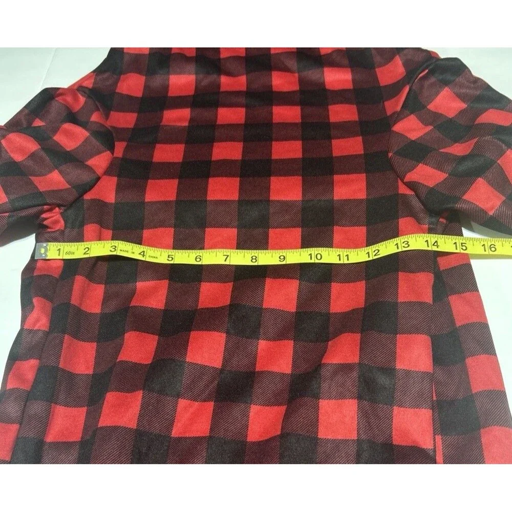 Red Black Plaid Dog Hoodie XXL Buffalo Pet Sweater Medium Large Dogs 45-70 LBS